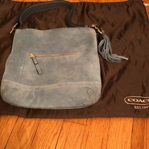 Coach - Vintage blue suede hobo w/ suede brush